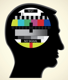 tv color test in human head