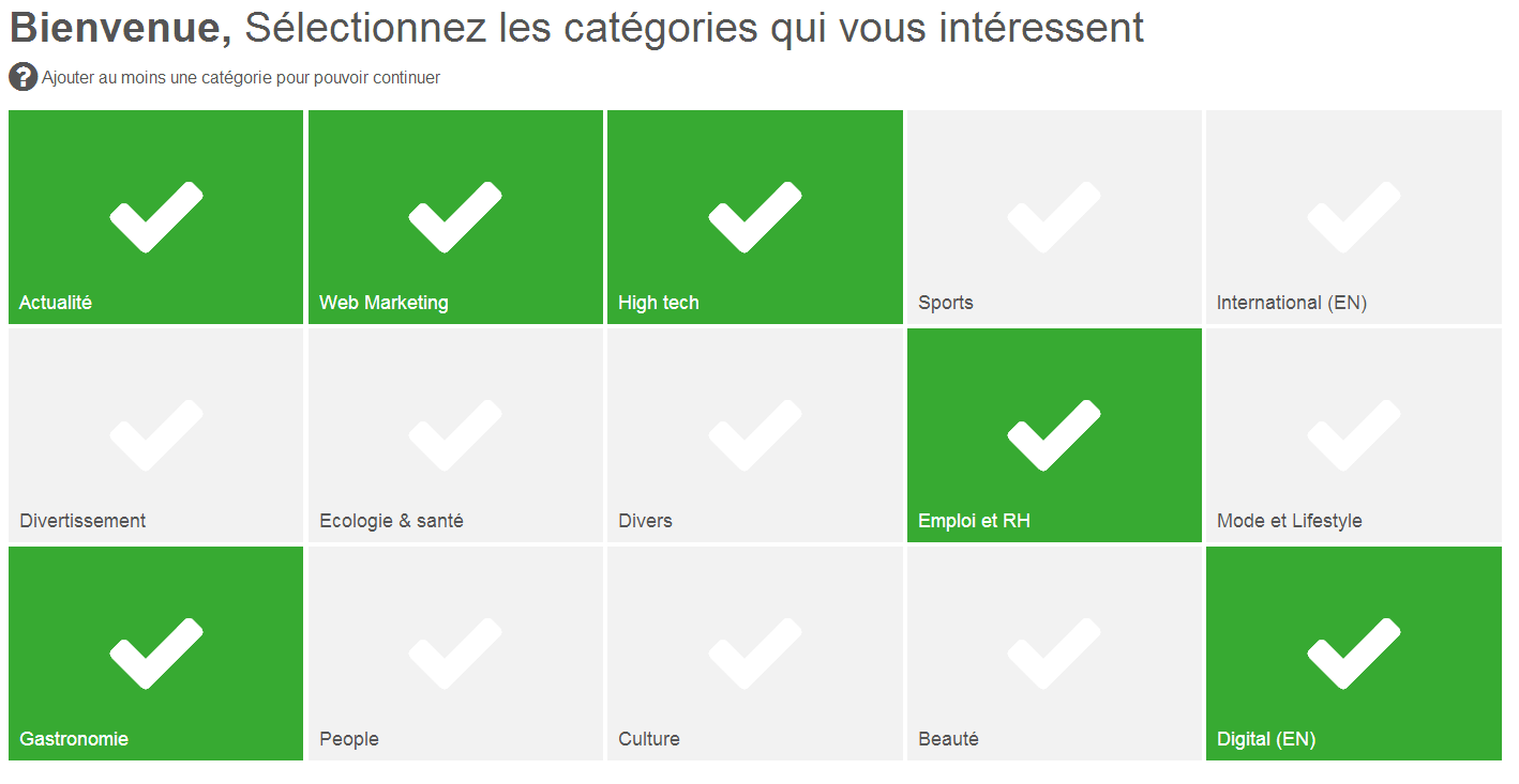 enregistrement et parametres de sa veille Socialshare