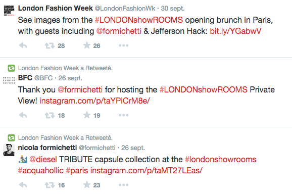 Tweets LondonFashionWeek
