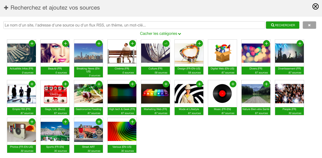 Catégories publics socialshare
