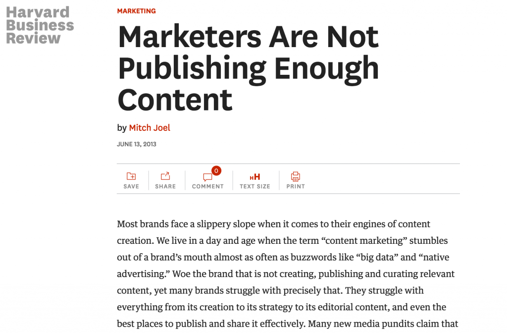 HBR - marketing de contenu