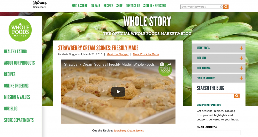 wholefood - marketing de contenu